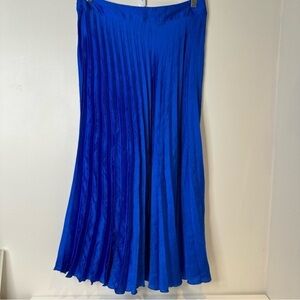 Zara Blue Pleaded midi skirt